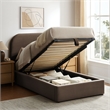 Keynote Twin Performance Velvet Storage Platform Bed in Chocolate Brown