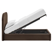 Keynote Twin Performance Velvet Storage Platform Bed in Chocolate Brown