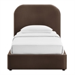 Keynote Twin Performance Velvet Storage Platform Bed in Chocolate Brown