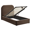 Keynote Twin Performance Velvet Storage Platform Bed in Chocolate Brown