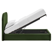Keynote Twin Performance Velvet Storage Platform Bed in Moss Green