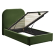 Keynote Twin Performance Velvet Storage Platform Bed in Moss Green