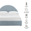 Resort King Arched Upholstered Fabric Storage Platform Bed in Sky
