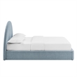 Resort King Arched Upholstered Fabric Storage Platform Bed in Sky