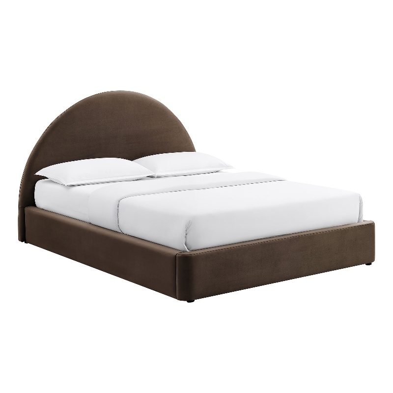 Resort Queen Arched Performance Velvet Storage Platform Bed