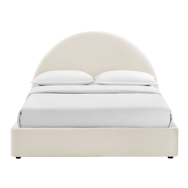 Resort Queen Arched Performance Velvet Storage Platform Bed
