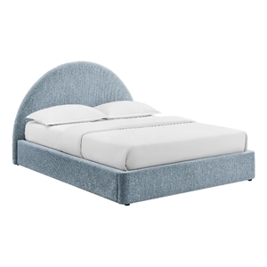 Resort Queen Arched Upholstered Fabric Storage Platform Bed