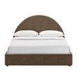 Resort Full Arched Upholstered Fabric Storage Platform Bed in Mocha