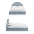 Resort Full Arched Upholstered Fabric Storage Platform Bed in Sky