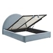 Resort Full Arched Upholstered Fabric Storage Platform Bed in Sky