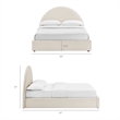 Resort King Arched Performance Velvet Storage Platform Bed in Alabaster
