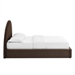 Resort King Arched Velvet Storage Platform Bed in Chocolate Brown