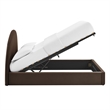 Resort King Arched Velvet Storage Platform Bed in Chocolate Brown