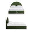 Resort King Arched Performance Velvet Storage Platform Bed in Moss Green