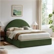 Resort King Arched Performance Velvet Storage Platform Bed in Moss Green