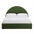 Resort King Arched Performance Velvet Storage Platform Bed in Moss Green