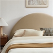 Resort King Arched Performance Velvet Storage Platform Bed in Taupe