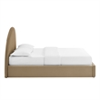 Resort King Arched Performance Velvet Storage Platform Bed in Taupe