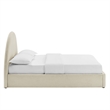 Resort King Arched Upholstered Fabric Storage Platform Bed in Ecru