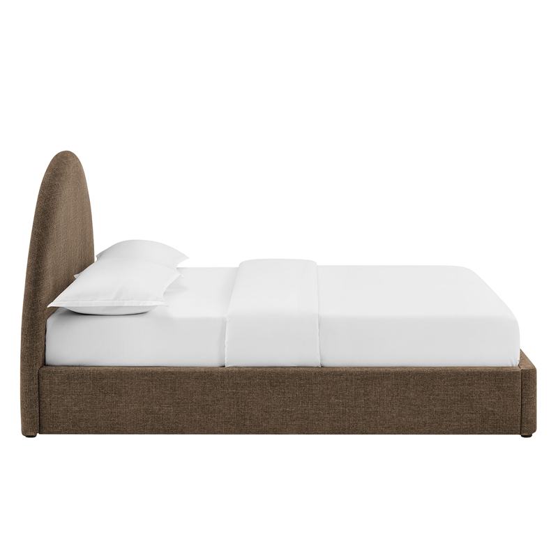 Resort Queen Arched Upholstered Fabric Storage Platform Bed