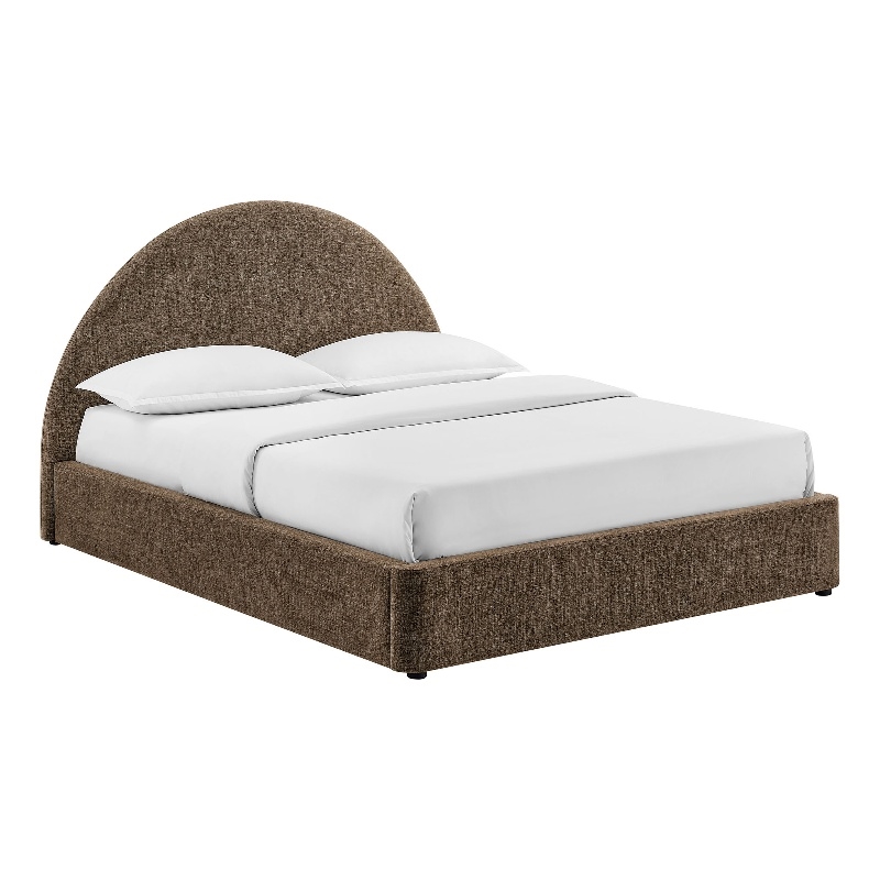 Resort Queen Arched Upholstered Fabric Storage Platform Bed