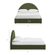 Resort Queen Arched Upholstered Fabric Storage Platform Bed