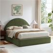 Resort Queen Arched Upholstered Fabric Storage Platform Bed