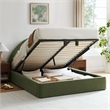 Resort Queen Arched Upholstered Fabric Storage Platform Bed