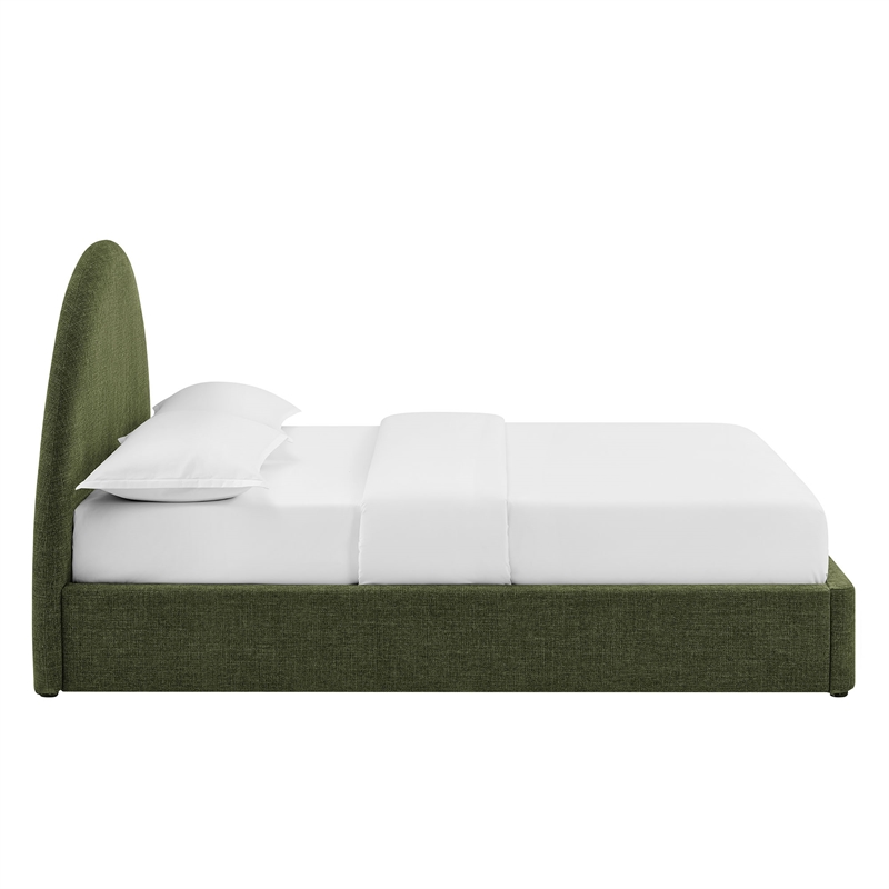 Resort Queen Arched Upholstered Fabric Storage Platform Bed