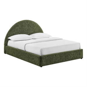 Resort Queen Arched Upholstered Fabric Storage Platform Bed