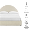 Resort Queen Arched Upholstered Fabric Storage Platform Bed