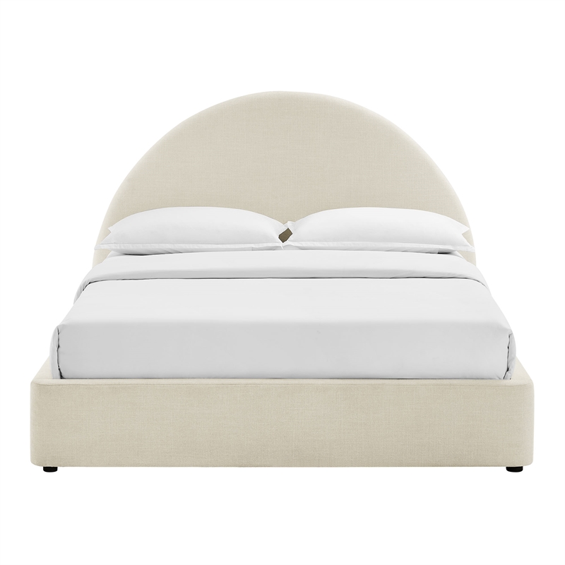 Resort Queen Arched Upholstered Fabric Storage Platform Bed