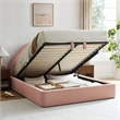 Resort Queen Arched Upholstered Fabric Storage Platform Bed