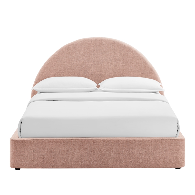Resort Queen Arched Upholstered Fabric Storage Platform Bed