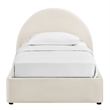 Resort Twin Arched Performance Velvet Storage Platform Bed in Alabaster