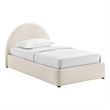 Resort Twin Arched Performance Velvet Storage Platform Bed in Alabaster