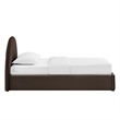 Resort Twin Arched Velvet Storage Platform Bed in Chocolate Brown