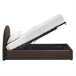 Resort Twin Arched Velvet Storage Platform Bed in Chocolate Brown