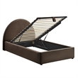 Resort Twin Arched Velvet Storage Platform Bed in Chocolate Brown