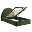Resort Twin Arched Performance Velvet Storage Platform Bed in Moss Green