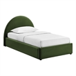 Resort Twin Arched Performance Velvet Storage Platform Bed in Moss Green