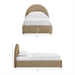 Resort Twin Arched Performance Velvet Storage Platform Bed in Taupe