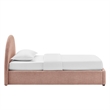 Resort Twin Arched Upholstered Fabric Storage Platform Bed in Blush