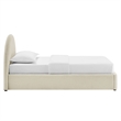 Resort Twin Arched Upholstered Fabric Storage Platform Bed in Ecru