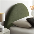 Resort Twin Arched Upholstered Fabric Storage Platform Bed in Foliage