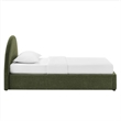 Resort Twin Arched Upholstered Fabric Storage Platform Bed in Foliage
