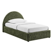 Resort Twin Arched Upholstered Fabric Storage Platform Bed in Foliage