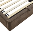 Resort Twin Arched Upholstered Fabric Storage Platform Bed in Mocha