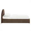 Resort Twin Arched Upholstered Fabric Storage Platform Bed in Mocha