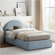 Resort Twin Arched Upholstered Fabric Storage Platform Bed in Sky